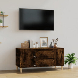 Berkfield Modern Tv Cabinet Smoked Oak 102X44.5X50 Cm Engineered Wood - thumbnail 2