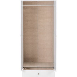 Seconique Denver 2 Door 1 Drawer Mirrored Wardrobe - White Gloss - thumbnail 4