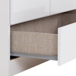 Seconique Denver 2 Door 1 Drawer Mirrored Wardrobe - White Gloss - thumbnail 6