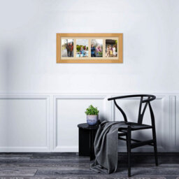 AK Frames 50X20Cm Country Pine Classic Multi Photo Frame With Ivory Mount - Holds 4 Apertures (4X) 6X4 Photos - thumbnail 3