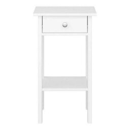 Satin White Mdf 1 Drawer Bedside Table (H)700mm (W)400mm (D)354mm - thumbnail 2