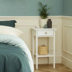 Satin White Mdf 1 Drawer Bedside Table (H)700mm (W)400mm (D)354mm - thumbnail 5