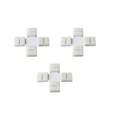 Probus Robus Rva48X-Conn Vegas Easy Clip X Connector For 4.8W 12V Ip20 Single Colour Led Strip Light (Pack Of 3)