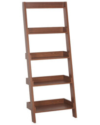 Wyld And Coco Everwood 5-Tier Ladder Bookcase Dark Brown, Space-Saving Mdf Shelves - thumbnail 3