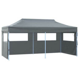 Walplus Professional Folding Party Tent Garden Gazebo Canopy With 4 Sidewalls 3X6 M Steel Anthracite