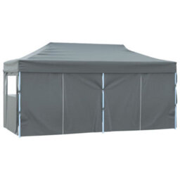 Walplus Professional Folding Party Tent Garden Gazebo Canopy With 4 Sidewalls 3X6 M Steel Anthracite - thumbnail 4