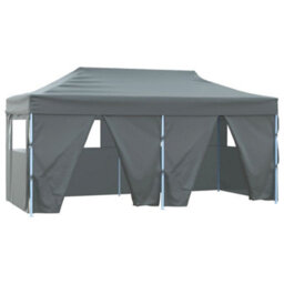 Walplus Professional Folding Party Tent Garden Gazebo Canopy With 4 Sidewalls 3X6 M Steel Anthracite - thumbnail 2