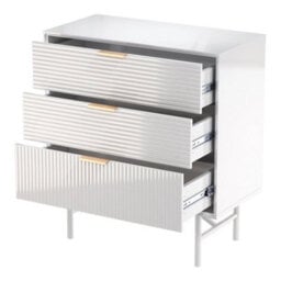 3 Drawers Wooden Storage Cabinet Side Table Furniture Cupboard - thumbnail 3