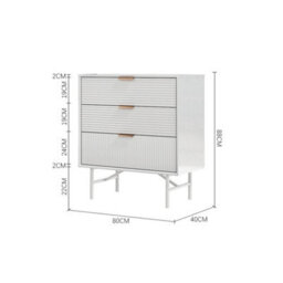 3 Drawers Wooden Storage Cabinet Side Table Furniture Cupboard - thumbnail 2