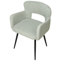 Beliani Set Of 2 Dining Chairs Sanilac Boucle Light Green - thumbnail 8