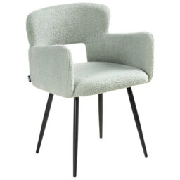 Beliani Set Of 2 Dining Chairs Sanilac Boucle Light Green - thumbnail 5