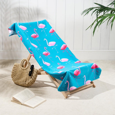 OHS Flamingo Towel Bath Quick Dry Summer Travel Microfibre Absorbent Swim - image 1