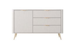 Arte Lante Stylish Beige Sideboard Cabinet 1380mm H810mm D380mm With One Door, One Shelf, And Three Drawers - thumbnail 3