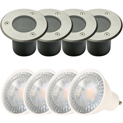 CGC Lighting Nola - Cgc Four Round Small With Bulbs Stainless Steel Inground Or Decking Lights - image 1