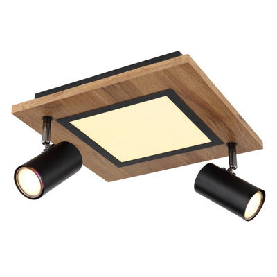 Luminosa Lighting Luminosa Ulla 30Cm Integrated Led Semi Flush Ceiling Light Matt Black 3X Led 3000K - image 1