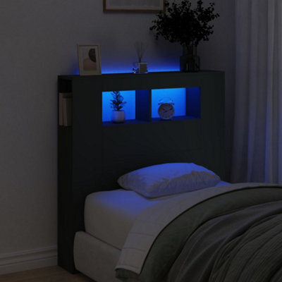 Berkfield Led Headboard Black 100X18.5X103.5 Cm Engineered Wood - image 1