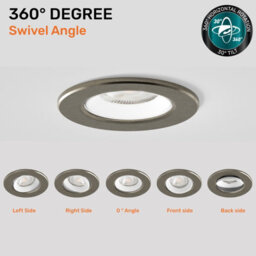 Paul Russells Led Downlight Brush Nickel Non-Dimmable Tiltable Recessed Spotlight 4.8W 400 Lumens Ip44 Warm White 3000K Pack Of 1 - thumbnail 6