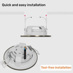 Paul Russells Led Downlight Brush Nickel Non-Dimmable Tiltable Recessed Spotlight 4.8W 400 Lumens Ip44 Warm White 3000K Pack Of 1 - thumbnail 7