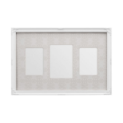 Orsina Chic White Finish 3 Multi Photo Frame,polyresin Multi-Picture Display,sturdy Wall Frame With Hanging Hooks - image 1