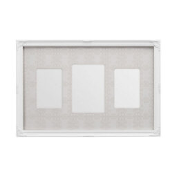 Orsina Chic White Finish 3 Multi Photo Frame,polyresin Multi-Picture Display,sturdy Wall Frame With Hanging Hooks - thumbnail 1
