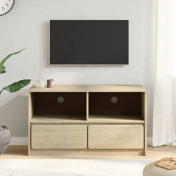 Berkfield Tv Cabinet Sauda Oak 99X43X55 Cm Solid Wood Pine - thumbnail 3