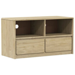 Berkfield Tv Cabinet Sauda Oak 99X43X55 Cm Solid Wood Pine - thumbnail 2