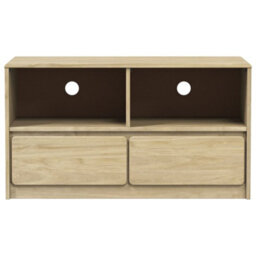 Berkfield Tv Cabinet Sauda Oak 99X43X55 Cm Solid Wood Pine - thumbnail 4