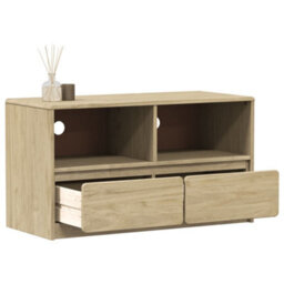 Berkfield Tv Cabinet Sauda Oak 99X43X55 Cm Solid Wood Pine - thumbnail 1