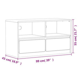 Berkfield Tv Cabinet Sauda Oak 99X43X55 Cm Solid Wood Pine - thumbnail 8