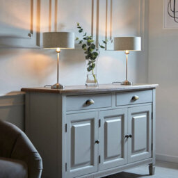 Luminosa Lighting Luminosa Highclere 1 Light Table Lamp Brushed Chrome Plate, Natural Linen - thumbnail 3