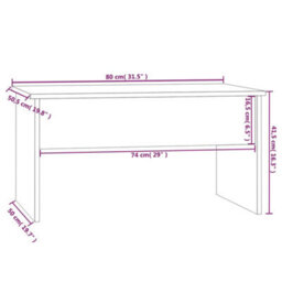 Berkfield Coffee Table Sonoma Oak 80X50.5X41.5 Cm Engineered Wood - thumbnail 9