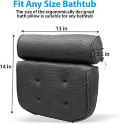 Spa Bath Pillow With Head, Neck, Shoulder & Back Support Extra Thick, Non-Slip, Soft, Large 38X35Cm For Ultimate Relaxation - thumbnail 7