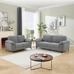 More4Homes Malmo Modern Scandi Style Fabric Living Room 2+3 Seater Sofa Set (Grey) - thumbnail 1