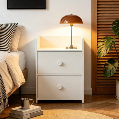 2Drawer Wooden Bedroom Bedside Cabinet Furniture Storage Nightstand - image 1