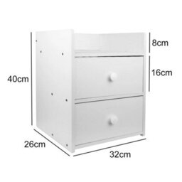2Drawer Wooden Bedroom Bedside Cabinet Furniture Storage Nightstand - thumbnail 2