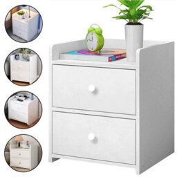 2Drawer Wooden Bedroom Bedside Cabinet Furniture Storage Nightstand - thumbnail 3