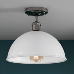 Industrial- Semi Flush Mount Vintage Ceiling Light Metal 30Cm Dome Lampshade Pendant Light For Living Room - thumbnail 2