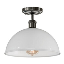 Industrial- Semi Flush Mount Vintage Ceiling Light Metal 30Cm Dome Lampshade Pendant Light For Living Room