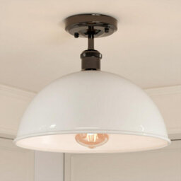 Industrial- Semi Flush Mount Vintage Ceiling Light Metal 30Cm Dome Lampshade Pendant Light For Living Room - thumbnail 5