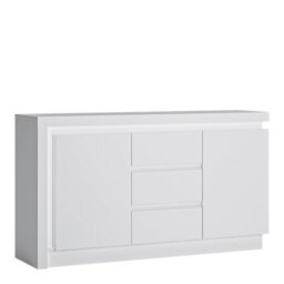 Furniture To Go Lyon 2 Door 3 Drawer Sideboard (Including Led Lighting) In White And High Gloss - thumbnail 1