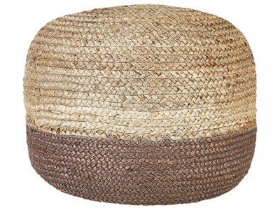 Wyld And Coco Round Jute Pouffe Brown 50 X 50 X 40 Cm - Boho Ottoman, Eps Filled - image 1
