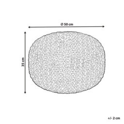 Wyld And Coco Round Jute Pouffe Brown 50 X 50 X 40 Cm - Boho Ottoman, Eps Filled - thumbnail 3