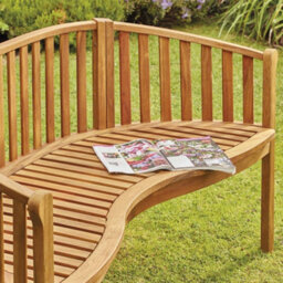 Garden Gear Acacia Hardwood Banana Bench, Wooden, Water Resistant, Outdoor Furniture For Garden Patio & Decking - thumbnail 3