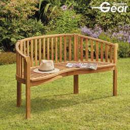 Garden Gear Acacia Hardwood Banana Bench, Wooden, Water Resistant, Outdoor Furniture For Garden Patio & Decking - thumbnail 1