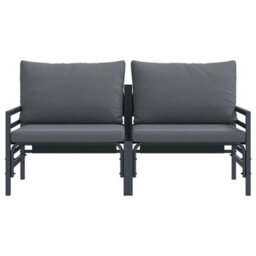 Berkfield Modern Outdoor Furniture With Cushion 2 Pcs Anthracite Steel - thumbnail 5