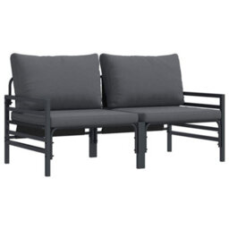 Berkfield Modern Outdoor Furniture With Cushion 2 Pcs Anthracite Steel