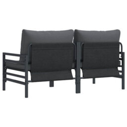 Berkfield Modern Outdoor Furniture With Cushion 2 Pcs Anthracite Steel - thumbnail 7