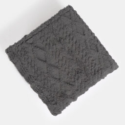 OHS Cable Knit Blanket Sherpa Fleece Plush Supersoft Warm Throw, Grey - 130 X 160Cm - thumbnail 2