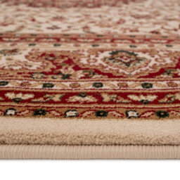 Loomed Red Cream Gold Classical Oriental Medallion Area Rug 80Cm X 150Cm - thumbnail 4