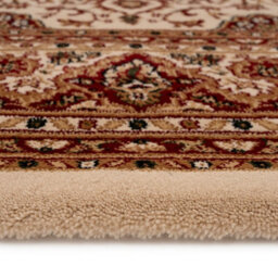 Loomed Red Cream Gold Classical Oriental Medallion Area Rug 80Cm X 150Cm - thumbnail 3